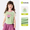 [Coleção de Manga Curta para Meninas] Camiseta de Verão com Manga Curta para Bebê Menina Dudu Roupas de Verão Infantis Roupa Infantil para Meninas Camiseta
