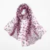 Bufanda Larga de Seda con Estampado de Leopardo Suave, Estilo Clásico Nuevo Primavera y Verano, Bufanda Larga de Gasa Protectora del Sol, Chal para Abrigo, Bufanda Larga para Mujer