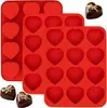 En stock: Molde de Silicona para 12 Magdalenas en Forma de Corazón para Hornear Galletas y Pasteles, Molde para Gelatina, Molde para Velas Aromáticas, Molde de Yeso