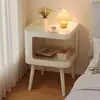 Mesa de noche minimalista de lujo nórdico, moderna para dormitorio de influencer, mesa de centro creativa de hierro forjado para sala de estar, mesa de noche simple