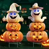 Cartão Logotipo Pátio Halloween Abóbora Fantasma Horror Fofo Logotipo Pátio Halloween Decoração Festa Jardim