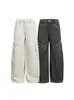 Pantalones de Trabajo Rectos Desestructurados con Parches Estilo Americano de la Marca de Moda Nanxia para Hombre, Pantalones Anchos Versátiles de Moda Vintage Sueltos