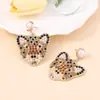 Europa y Estados Unidos moda transfronteriza popular personalidad simple diamantes completos dibujos animados europeos y americanos lindos gatitos pendientes pendientes de cena para dama