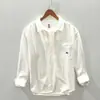 D222 outono novo masculino lixado manga longa casual camisa uma geração de cabelo