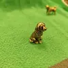 Cubo de perro pastor alemán con revestimiento de cobre, decoración de bronce microtallado, antiguo, hecho a mano, para oficina y hogar.