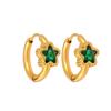 Exquisitos Pendientes Redondos Pequeños Japoneses y Coreanos de Acero Inoxidable con Estrella de Cinco Puntas y Gota de Esmalte, Pendientes Nuevos para Fotógrafos de Moda Callejera