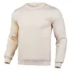 Moletom masculino transfronteiriço novo para primavera e outono, cor sólida, forrado com fleece, gola redonda, caimento solto, casual, esportivo, resistente, manga longa