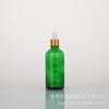 Botella de vidrio verde con gotero oscuro de 5 a 100 ml con escala, venta al por mayor, para aceites esenciales, esencias líquidas, cosméticos, subembotellada.