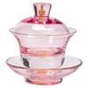 Fabricante Dai Tazón Cubierto con Lámina de Oro Rosa Gran Capacidad Vidrio de Cristal Japonés Resistente al Calor Tazón de Té Espeso Hecho a Mano de Xizang Juego de Té