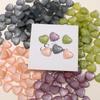 Parche de corazón de melocotón con purpurina de humo de Corea del Sur, accesorios para el cabello hechos a mano, pendientes, pulseras, material al por mayor