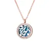 Collar Difusor de Aromaterapia para Mujer, Colgante Hueco en Oro Rosa, Puede Contener Aceites Esenciales, Apertura y Cierre Magnéticos, Venta al por Mayor de Joyería