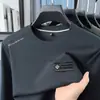 Sudadera de cuello redondo para hombre de primavera y otoño, camiseta de manga larga, top pullover casual de negocios para hombre de primavera y otoño, camiseta básica