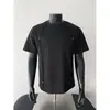 Camiseta Masculina de Manga Curta Desconstruída com Rebites Estilo Americano, Verão Resistente, Rígida, Modelagem Ampla, Tamanho Grande, Camiseta de Camada Interna