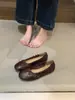 Suela Suave Empeine Suave Lazo Zapatos Individuales Zapatos de Mujer 2026 Primavera/Otoño Nuevos Punta Redonda Elegantes Versátiles Mary Janes Zapatos Planos de Ballet