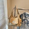 Bolso de Tela Transfronterizo para Mujer de Gran Capacidad 2025 Nuevo Verano Versátil Simple Hombro Axila Bolso Tote para Clase de Estudiante Universitario