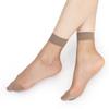 Meias Socas de Seda Core-Spun Langsha com 5 Pares, Meias Socas de Seda Femininas, Meias de Seda Cristal de Cano Médio, Duráveis para o Verão, Embalagem em Cartão