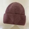 Invierno Cálido Lana de Conejo Angora Tejido Doble Doblez Borde Rizado Gorro Jersey para Mujer Estilo Coreano Moda Combinable Gorro de Lana Grueso