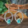 Aretes de Turquesa Europeos y Americanos Nuevos Aretes de Borla Bohemios Aleación Geométrica Retro Elegante Exagerada Joyería para la Oreja