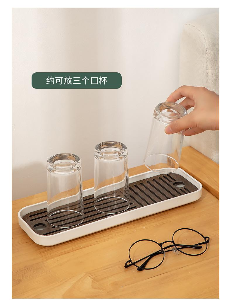 日式干泡茶盘家用简易木制双层沥水盘沥水板茶具茶杯水