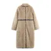 Venta al por mayor de Ropa para Mujer Transfronteriza Otoño e Invierno 2025 Nuevo Estilo Europeo y Americano Moda Urbana Chaqueta Larga de Forro Polar