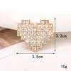 Nova Joia de Liga de Zinco com Coração de Diamante Quadrado Suporte de Airbag com Material de Diamante Pérola Furo Sapatos Acessórios DIY