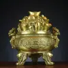 Yang Tong Ji Cuenco Tesoro de Cobre Cuenco Tesoro Yuanbao Sapo Dorado Ruyi Cuenco Tesoro de Dinero