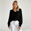 Ropa de Mujer Más Vendida Transfronteriza 2025: Nuevo Top de Punto Elegante para Primavera y Otoño, Estilo Ligeramente Maduro para el Trabajo