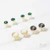Brincos de Pedra Olho de Gato Multifacetada Brilhante Banhados a Ouro 14K Color-Preserving Malaquita com Argola Pendurada Materiais de Acessório para Brincos Feitos à Mão DIY