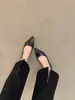 Sapatos Rasos de Bico Fino Suave Hong Kong 2024 para Mulheres, Novo Estilo Primavera e Outono, Sapatos Elegantes para o Trabalho, Estilo Noturno, Tamanho Grande 41