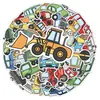 50 piezas de pegatinas de tráfico de dibujos animados material creativo para cuenta manual pegatinas para niños decoración DIY hecha a mano para equipaje