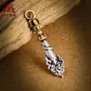 Collar Colgante Espada Manjushri Pueblo de Xizang Estilo Étnico Colgante Unisex Incrustado con Piedras Preciosas Adorno de Campana Vajra Accesorio Personalizado