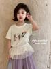 Tutu Elefantito Ropa Infantil Camiseta de Manga Corta para Niñas 2026 Nuevo Verano Top para Niños Versátil Casual Elegante para Niñas