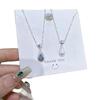 Plata Pura 990 para Mujer Fresco y Delicado Ojo de Gato Gota de Agua Cepillado Lujo Ligero Set de Collares Accesorios de Collar de Plata Pura Regalo de Cumpleaños