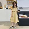 Vestido de verano para niñas, nuevo estilo, estilo occidental, vestido de princesa de moda para niños grandes, vestido de verano de manga corta para niñas, vestido falso de dos piezas.