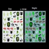 Belleza Total Transfronterizo Nuevas Pegatinas para Uñas Halloween Fantasma Lindo Calabaza Calavera Pegatinas Luminosas para Uñas