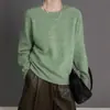 Suéter de Lana para Mujer Cuello Redondo Tejido 2026 Suéter de Cachemira Holgado Pulóver Forro Polar Otoño Invierno Tejidos Mujer Otoño Invierno