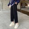 Pantalones casuales de primavera y otoño para mujer, largo nueve puntos, pantalones deportivos sueltos de pierna ancha, nueva cintura elástica, pantalones harem drapeados 3280