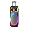 Caixa de Madeira com Luz RGB de Alta Potência DJ Alto-falante DJ 12 Polegadas 15 Polegadas 80W Bluetooth Festa Áudio Karaoke ao Ar Livre