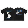 ERD Hesitante Rica Segunda Geração Mulher Cabeça Lateral Carta Marca Chao Camiseta de Manga Curta Estampada Solta para Homens e Mulheres Verão