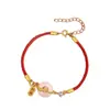 Presente de Ano Novo Ano do Serpente Este Ano da Vida Jade Hetian Fivela Segura Pulseira de Corda Vermelha Presente de Ano Novo para Meninas, Esposa e Namorada