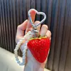 Chaveiro pingente de maçã simulada com contas criativas, fofo estilo ins para casal, chaveiro de bolsa de carro, pequeno acessório