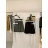 MZI STUDIO Otoño Estilo Coreano Simple Cintura Alta Abertura Trasera Recta Midi Falda Mujer 18573 (con cinturón)