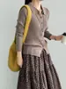 Em seguida, um toque de azul, suéter básico elegante de malha com gola, estilo coreano, para mulheres, blusa de manga comprida canelada versátil Y1544