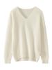 Suéter de Cuello en V 100 Cachemira para Mujer Otoño e Invierno 2024 Cachemira Ligera Suéter Tejido Grueso de Moda