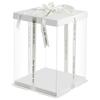 Caja transparente tres en uno para pastel de cumpleaños 4 6 8 10 12 14 16 pulgadas altura doble capa fábrica mayoreo