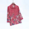 Camisa feminina para idosos de verão, camisa de manga três quartos para a Vovó, camisa com lapela para a senhora idosa, estilo western para mães de 70 anos