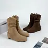 Botas súper elegantes, que aumentan la altura, de media pantorrilla para mujer, nueva colección Otoño/Invierno 2026, botines marrones estilo Birkenstock, populares botas Martin