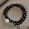 Pulsera de Madera Qinan Ailiang de Bodhisattva para Hombre y Mujer de una y doble vuelta, Joyería con Cuentas de Buda Wen Play 8mm DIY, Rosario