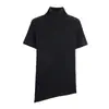 Comercio Exterior 2026 Primavera Nuevo Estilo Europeo y Americano Moda Femenina Casual Holgada Versátil Manga Corta Color Sólido Camiseta 5578001