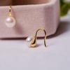 Pendientes de plata de ley S925 con gancho para la oreja, de perla natural de agua dulce, ligeros, de lujo, combinables, de alta gama, sencillos, para mujer en verano.